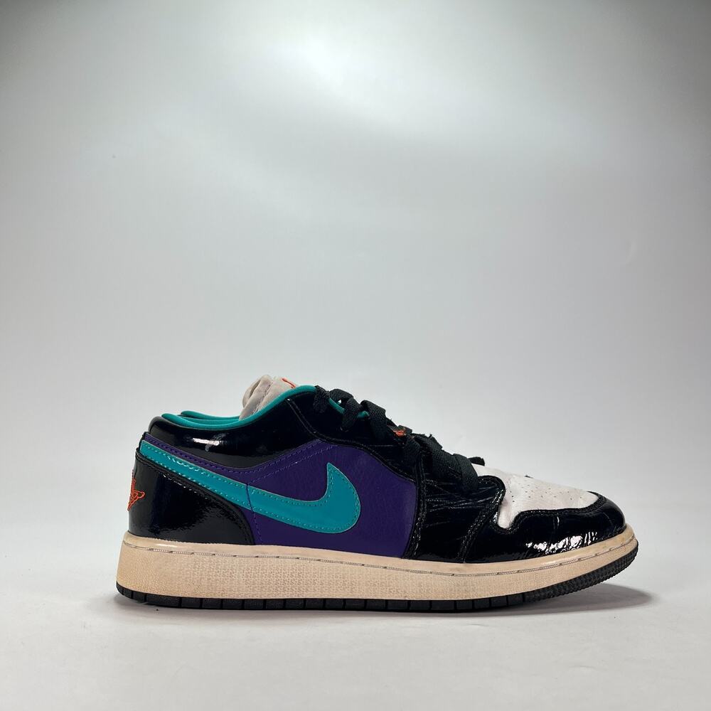 Air Jordan 1 Low GS Black Turbo Green Low Top Sneakers Shoes Youth Size 6.5Y